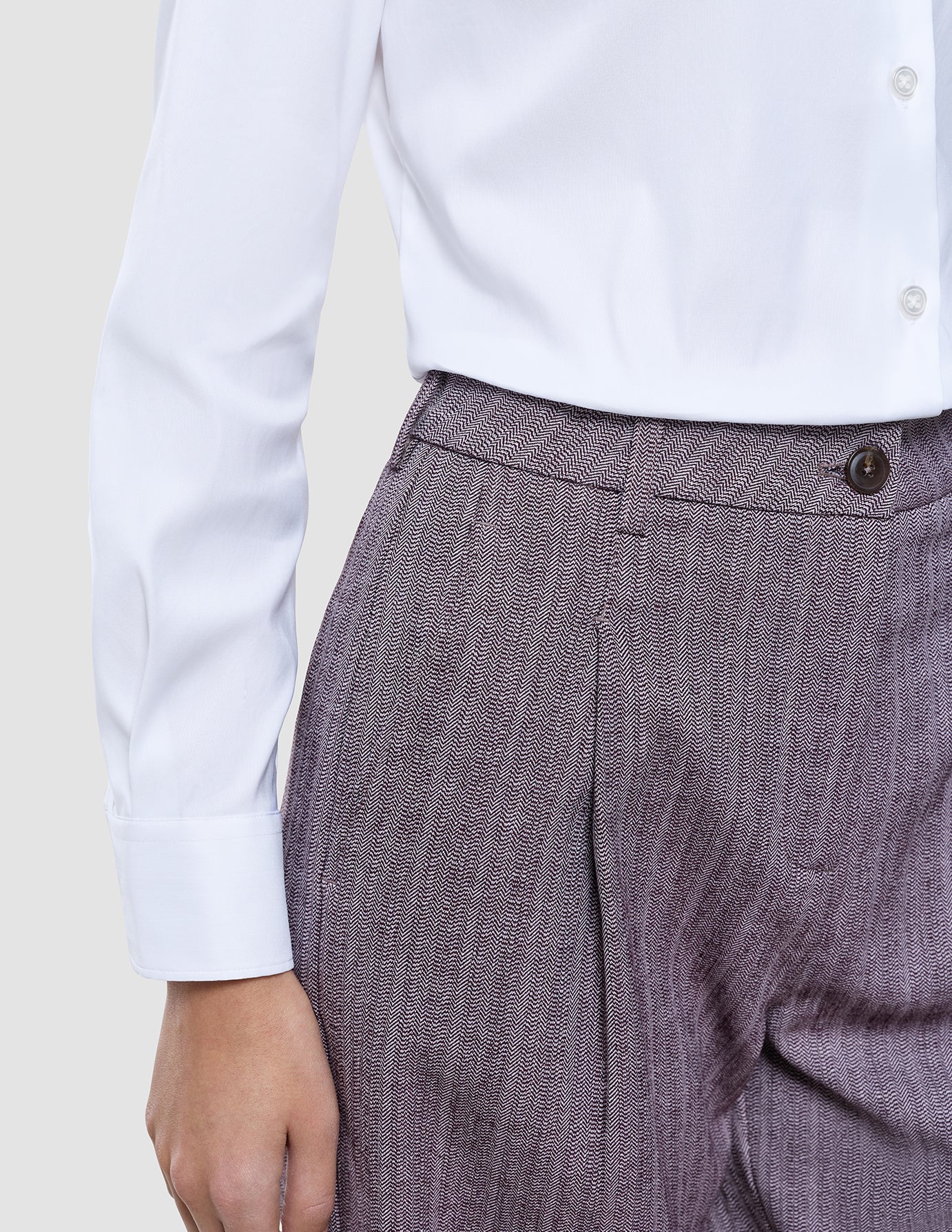 Women Serene Pants Wide Pink Winery Herringbone